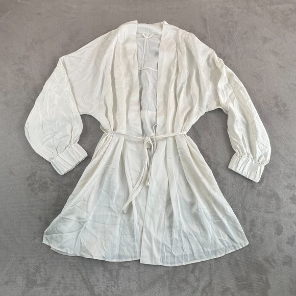 lunya Other - LUNYA Washable Silk Robe Women Large Tranquil White Removal Belt Pockets $278